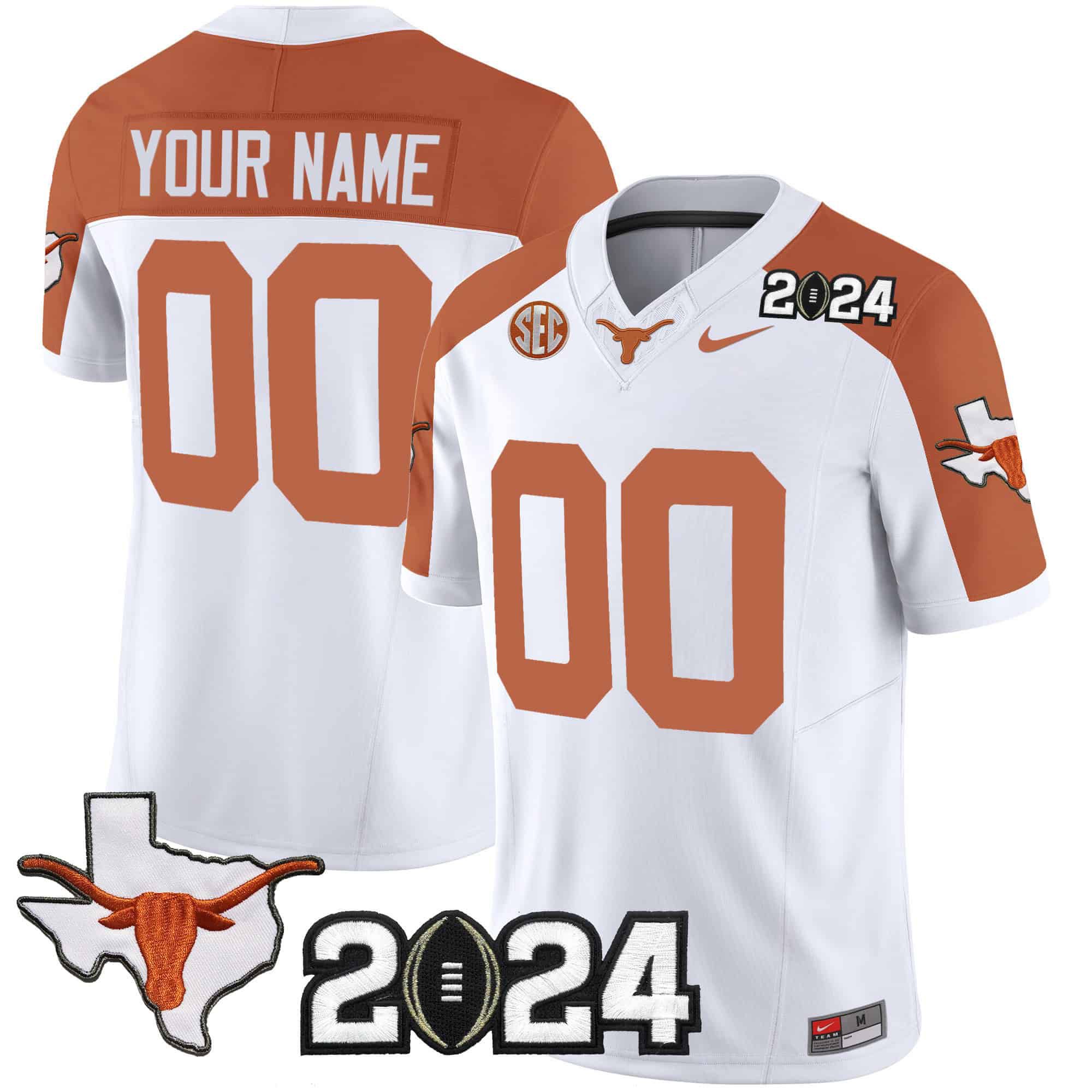 Men Texas Longhorns White 2024 Nike Vapor Limited Custom NCAA Jersey style 1->customized nfl jersey->Custom Jersey